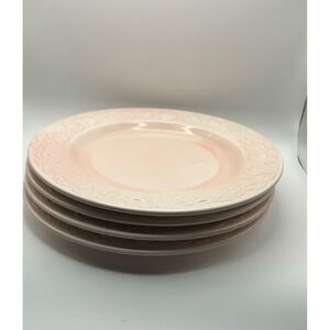 Franco Giorgi by Quadrifoglio Pink Fruit Embossed Dinner Plates Set of 4 Italy